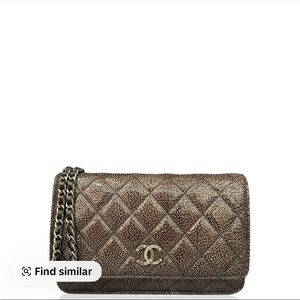 CHANEL Metallic Bronze Quilted Mini Flap Bag